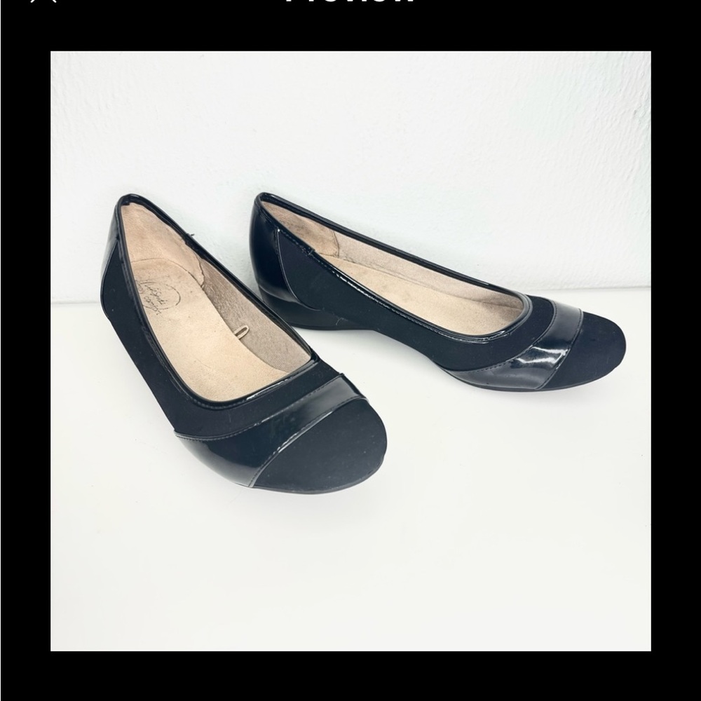 Life Stride Dalias Flats Black Round Toe Ballet Flats Size 41 / 10 Wide